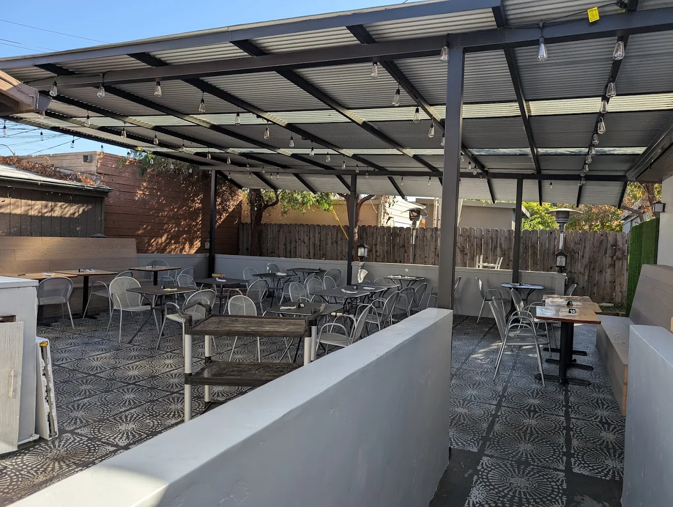 Catering setup and interior dining at Dosa Express.